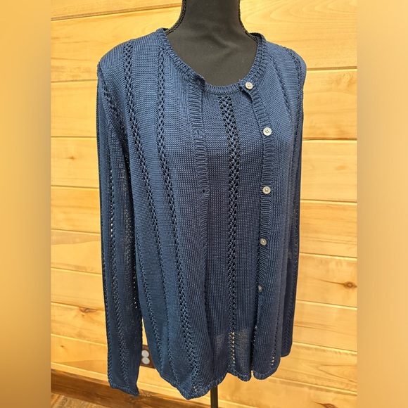 Karen Kane Lifestyle Sleeveless Knit Top + Matching Knit Cardigan, size Large - Picture 4 of 9